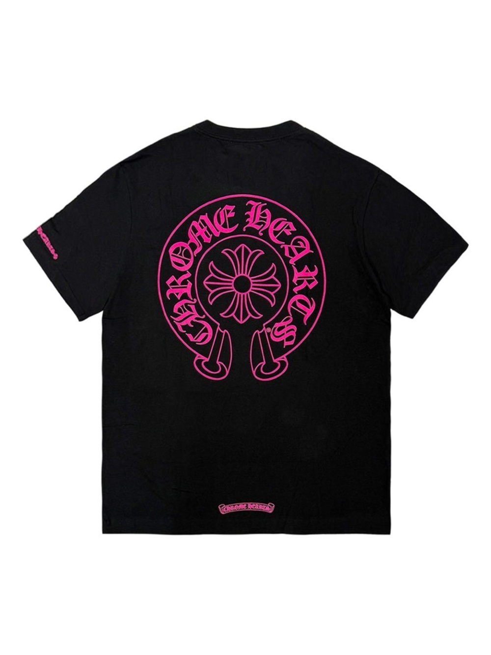 Chrome Hearts Pink Horseshoe Pocket Short Sleeve T-Shirt